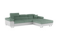 Coltar extensibil dreapta 4 locuri ELTAP, Armd-09, Armando, 289x203x85 cm, lemn/poliester, verde/alb