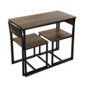 Set masa si scaune de bar 3 piese Inge Dark, Versa, 89 x 45 x 75 cm, MDF