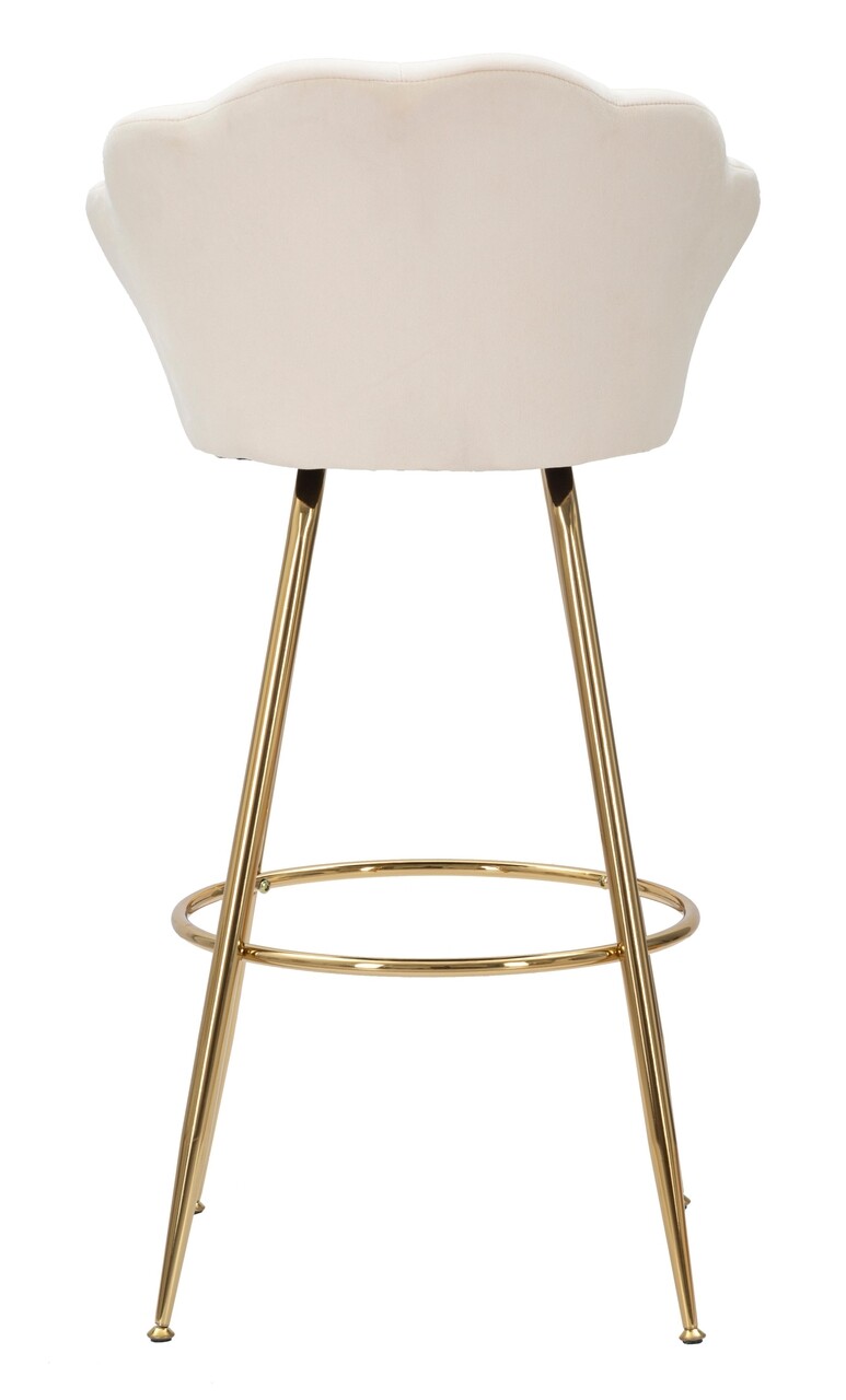 Scaun de bar Vienna, Mauro Ferretti, 55x53x110 cm, catifea, crem - 2 | YEO
