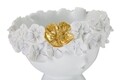 Vaza, Mauro Ferretti, Lady Cempaka, 15 x 12.5 x 14 cm, rasina, alb/auriu