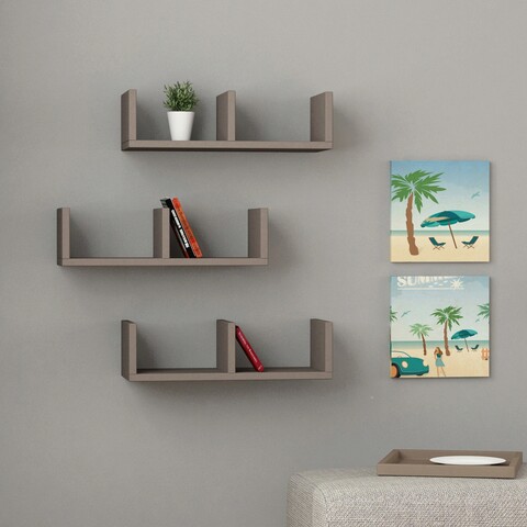 Raft de perete, homitis, u, 50x14.8x20 cm, mocha