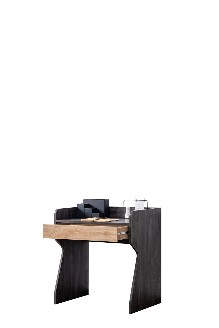 Birou, Hanah Home, Aktif, 80x85x50 cm, PAL, Antracit/Maro - view 2