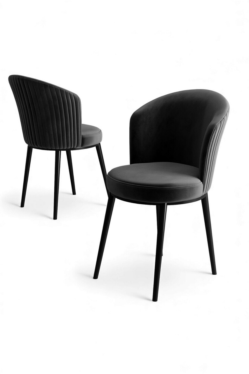 Set scaune 6 piese, Hanah Home, Risa, Antracit / Negru - view 2