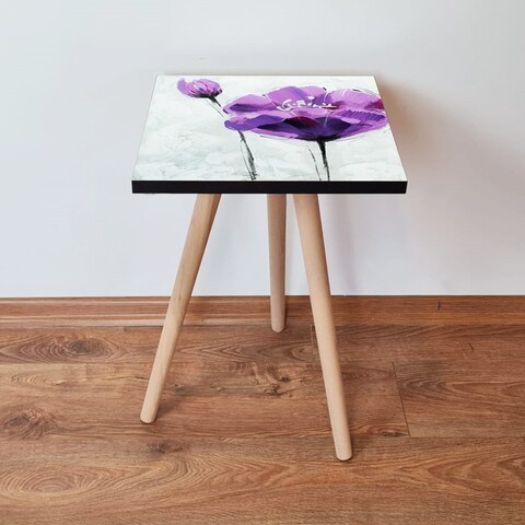 Masuta, Leona, Shp312, 35x42x35 cm, Roz / Violet / Negru / Alb