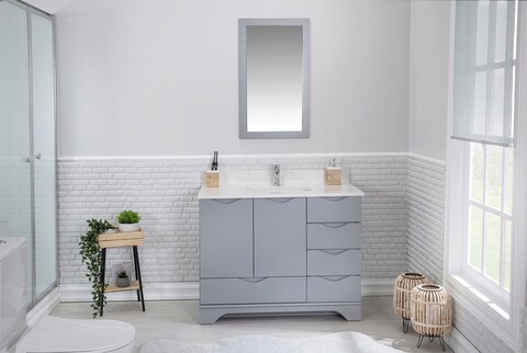 Set mobilier de baie (2 piese), jussara, teton 42, gri