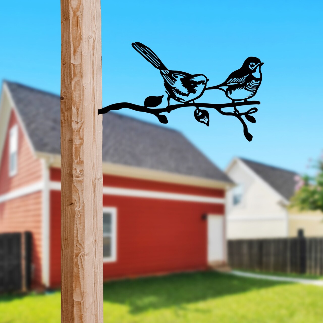 Obiect decorativ de grădină, Bird On The Branch 04, 50x26 cm, Negru - view 2