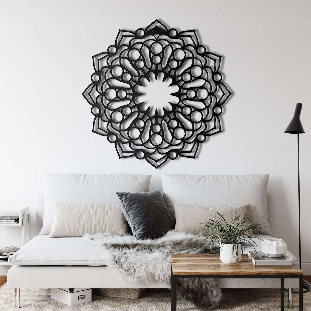 Decoratiune de perete, 5093, Metal, Dimensiune: 58 x 58 cm, Negru