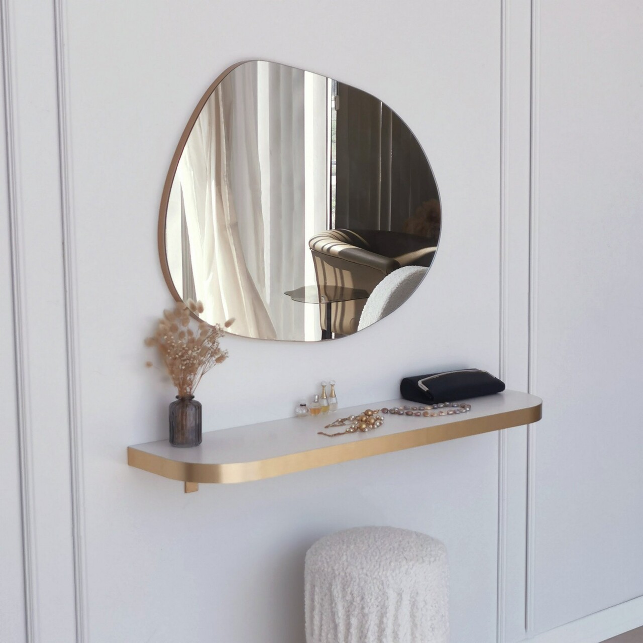Oglinda decorativa, Neostill, Gusto, 75x55 cm, PAL, Auriu - 1 | YEO