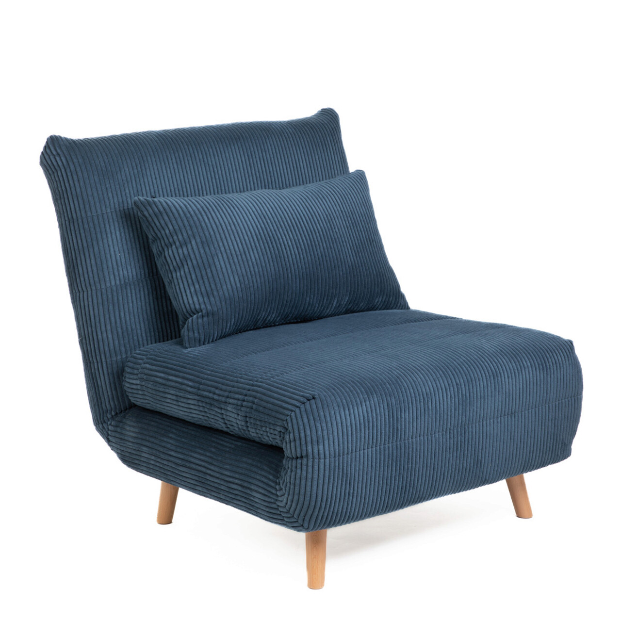 Canapea 1 loc Solace, Homla, 83x91x84 cm, MDF/catifea din poliester, bleumarin - 1 | YEO