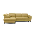 Coltar extensibil stanga 4 locuri ELTAP, LT-45SAV, Noble, 255x201x100 cm, lemn/poliester, galben