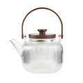 Ceainic Elsie, Homla, 880 ml, sticla/lemn, transparent/maro
