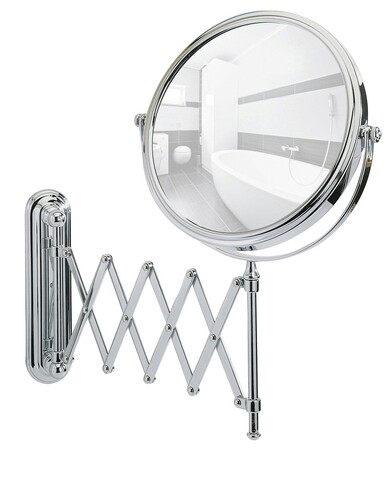 Oglinda cosmetica, wenko, telescope deluxe, 23 x 50 x 38 cm, inox, gri
