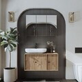 Set Dulap de Baie cu Chiuvetă și Oglindă (2 Piese), Hanah Home, 2572, MDF, Maro