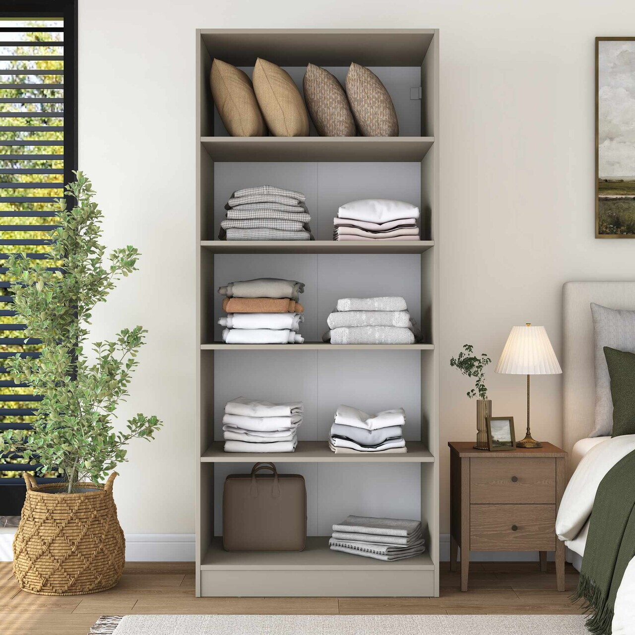 Dulap pentru haine, Hanah Home, BA274, 90x210x57.5 cm, Gresie — imaginea 4