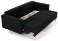 Canapea extensibila 3 locuri ELTAP, Ask07, Asgard, 233x92x93 cm, lemn/poliester, negru