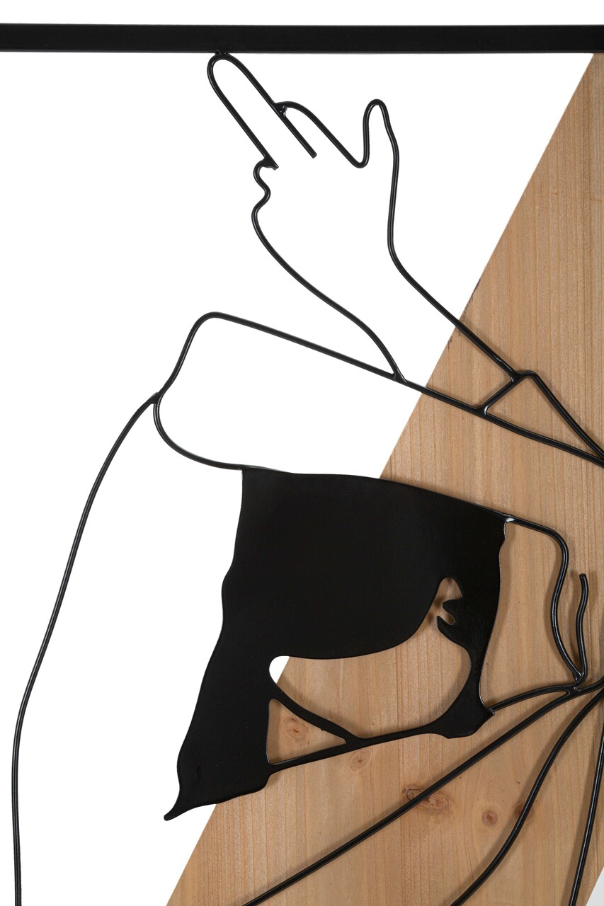 Decoratiune de perete Strip -A, Mauro Ferretti, 50x90 cm, fier/MDF, negru/maro