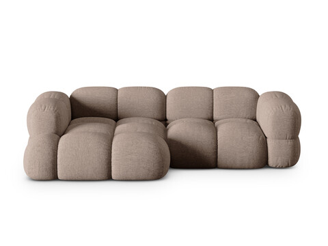 Coltar stanga 3 locuri, Loretto, Cosmopolitan Design, 250x147x68 cm, tesatura structurata, cappuccino