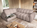 Coltar extensibil stanga 4 locuri ELTAP, LT-20XIL, Falconn, 258x208x107 cm, lemn/poliester, maro deschis