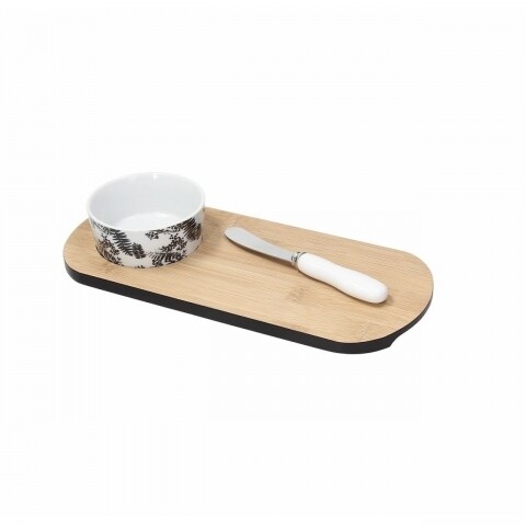 Set platou si tacam fish   chips gourmet, tognana porcellane, portelan/inox/plastic, alb/negru/natur