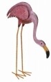 Decoratiune Flamingo curbat, 50x15x55 cm, metal, roz