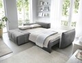 Coltar extensibil stanga 4 locuri ELTAP, LT-04NU, Campo, 265x196x88 cm, lemn/poliester, gri inchis