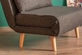 Canapea extensibilă cu 1 loc, Futon, 859FTN2328, Metal , Gri inchis
