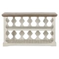 Consola accent, Havalance, L.116 l.44 H.71, lemn de pin/pal, alb antichizat/grej