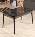 Masa extensibila, Beckley, Bendir, 132x79x76 cm, PAL, Alb/Negru