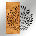 Decoratiune de perete, Lina, lemn/metal, 48 x 58 cm, negru/maro