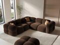 Coltar simetric 4 locuri, Loretto, Cosmopolitan Design, 250x250x68 cm, catifea, ciocolata