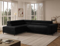 Coltar extensibil stanga 5 locuri ELTAP, Colesio, 274x200x93 cm, lemn/poliester, negru