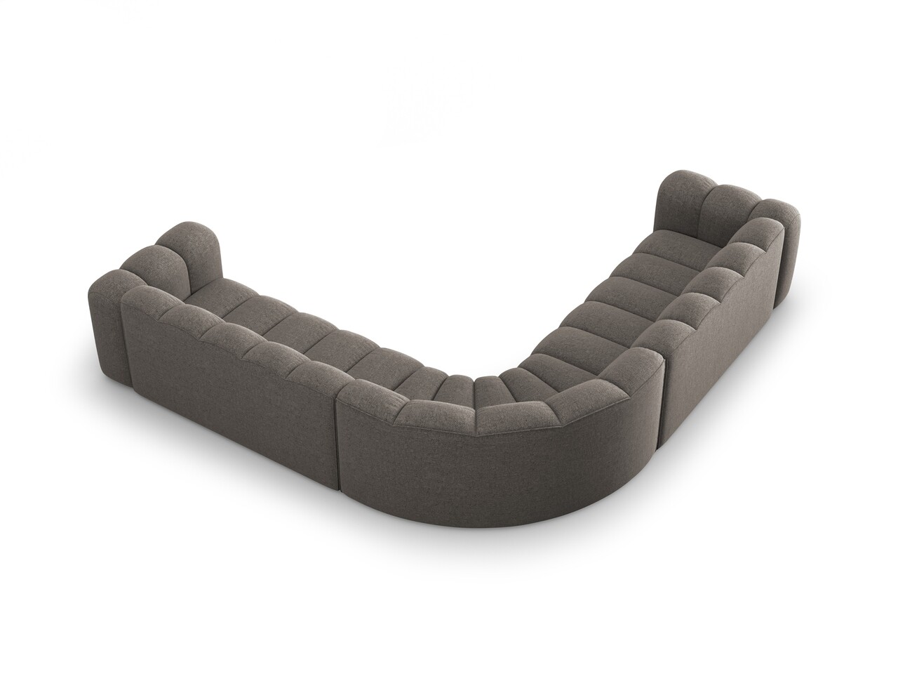 Coltar simetric modular 5 locuri, Lupine-140, Micadoni Home, 309x309x70 cm, tesatura chenille din poliester, gri - 1 | YEO