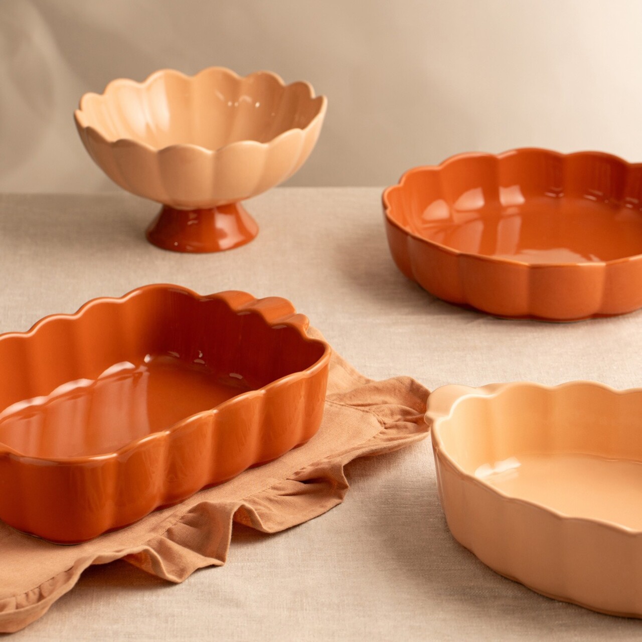 Vas de copt Brisa, Homla, 34x20.5x7 cm, ceramica, portocaliu - imagine 6