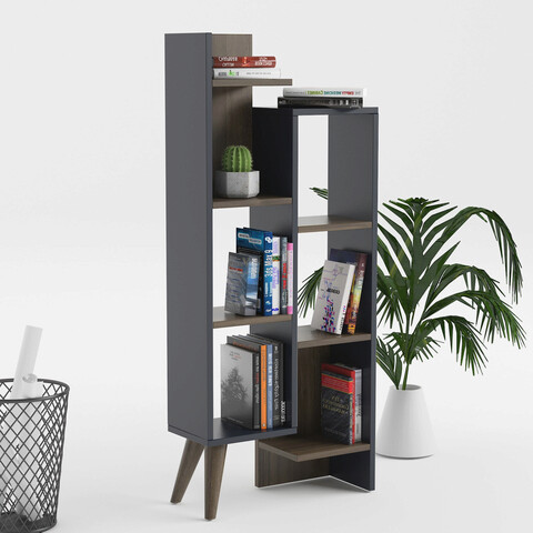 Corp biblioteca, Lagomood, Lagomood Evren, 55.4×129.2×22 cm, Antracit / Nuc Lagomood