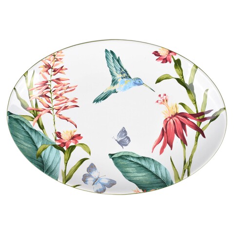 Platou, colibri, 35 cm, portelan, multicolor