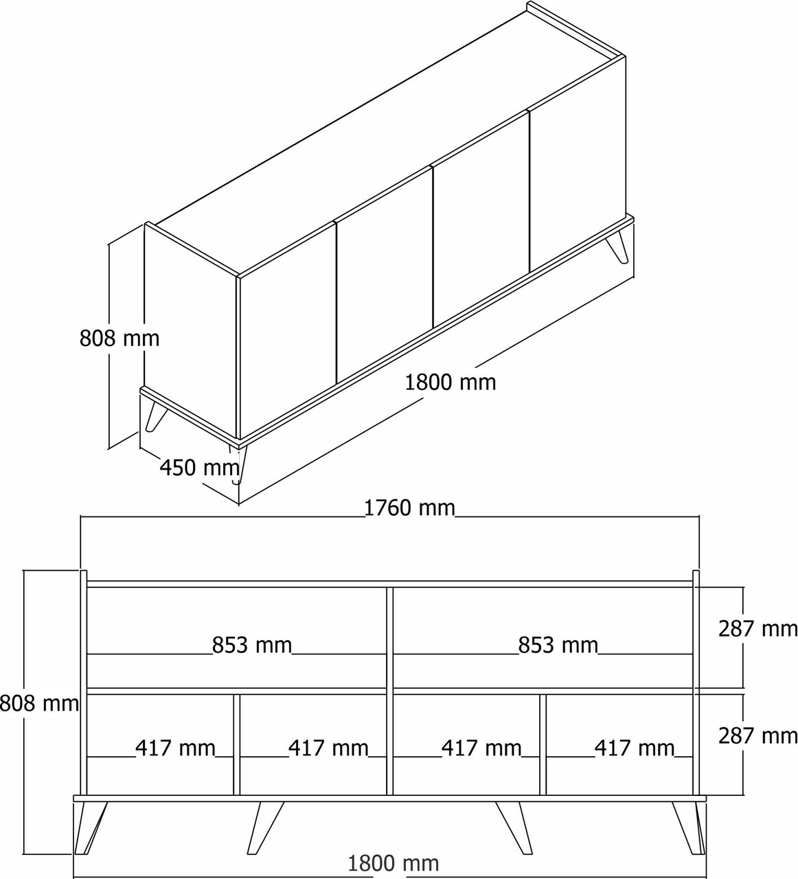 Consola, Hanah Home, Elegante 1604, 180x80.8x45 cm, Nuc / Marmură Neagră - imagine 7