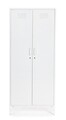 Dulap cu 2 usi Cambridge, Bizzotto, 2 rafturi reglabile, 80 x 50 x 185 cm, otel, alb
