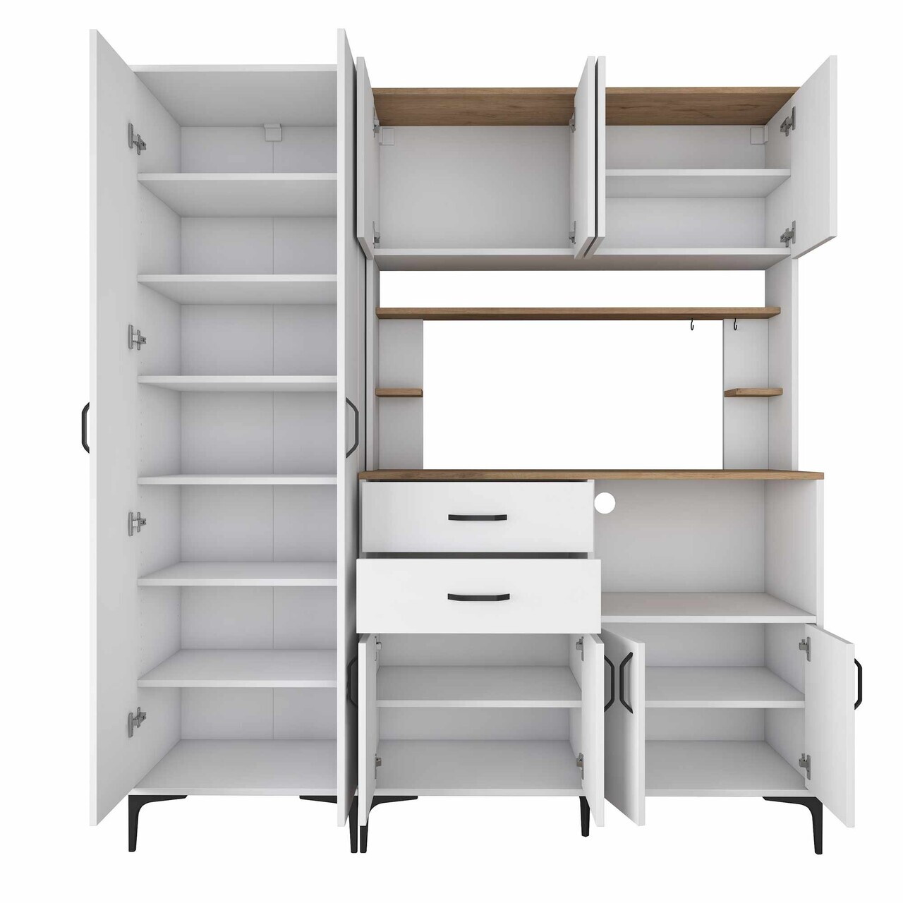 Dulap multifunctional, Hanah Home, JE270, 180x204.2x45 cm, Alb/Maro — imaginea 10
