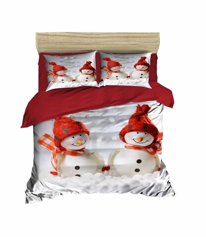 Poza Lenjerie de pat dubla Xmas-419, Pearl Home, 3 piese, amestec bumbac, multicolor