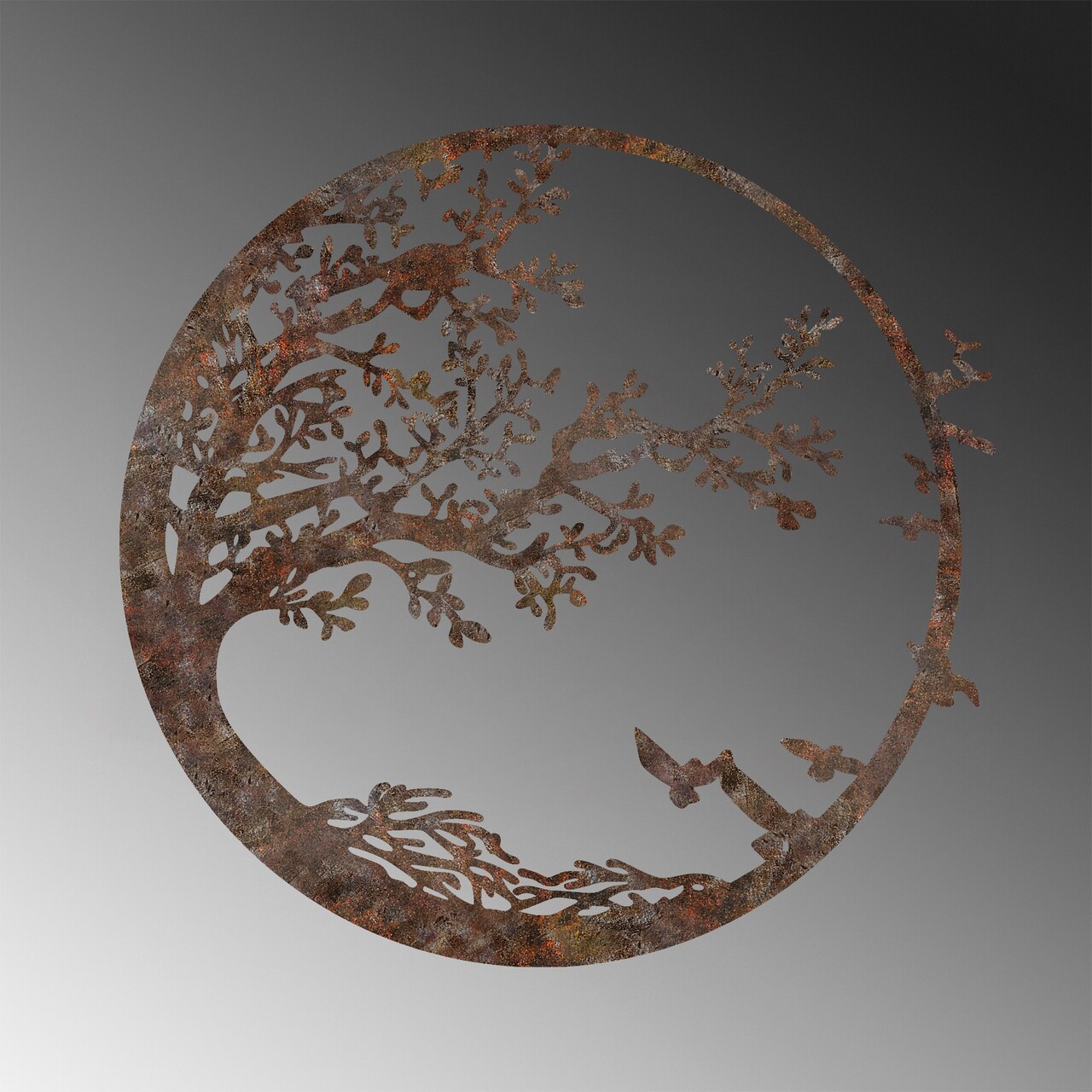 Decoratiune de perete, Rusty Tree, Dimensiune: 66 x 68 cm, Maro antichizat - view 6