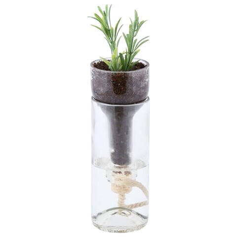 Dispozitiv irigator pentru plante, Esschert, 7.5 x 7.5 x 21 cm, sticla/bumbac/pluta Esschert Design