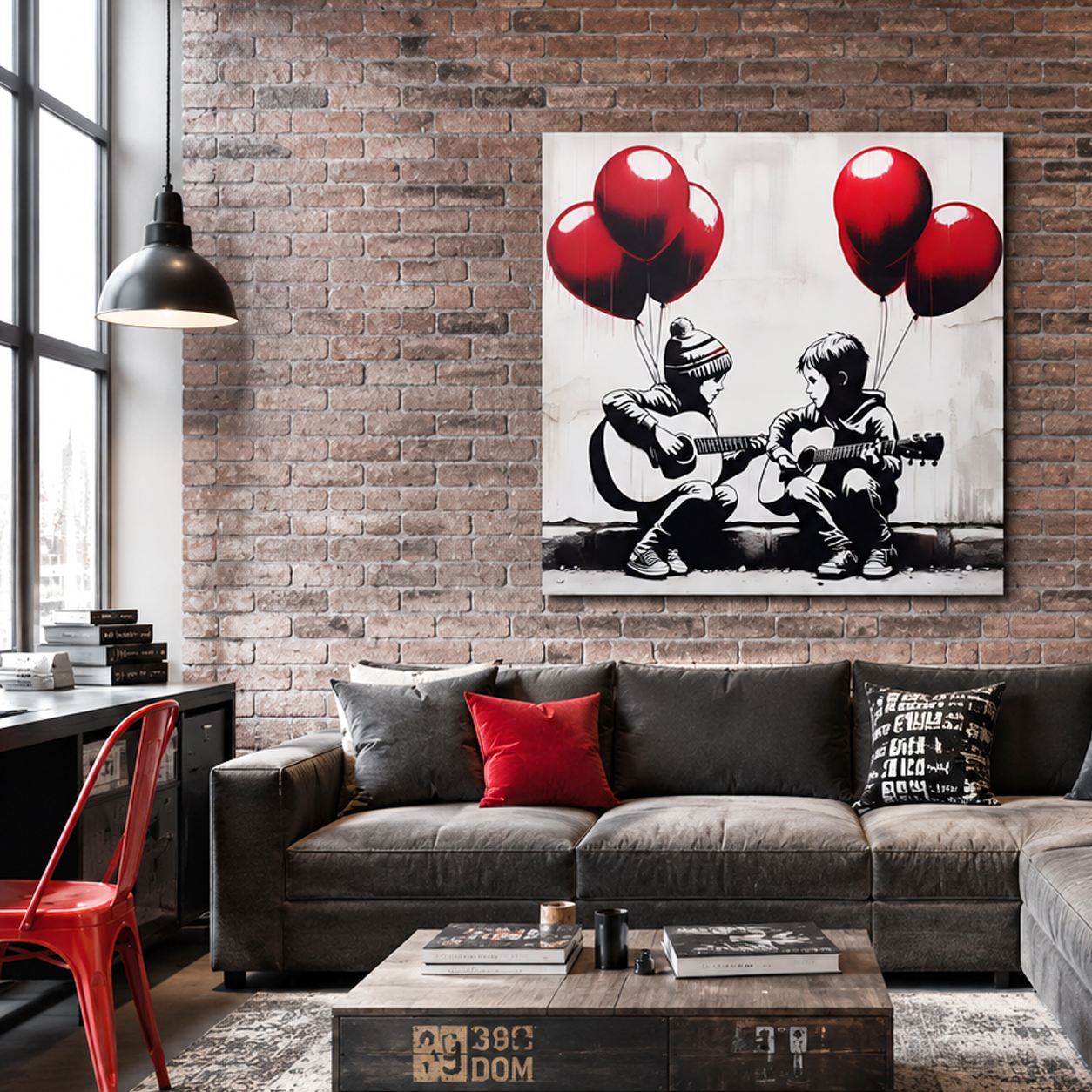 Tablou decorativ, KNV12072, Canvas, Lemn, Multicolor