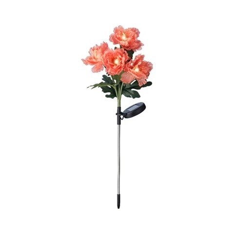 Lampa de gradina Miza, Lumineo, 25x20x63 cm, 4 led-uri, portocaliu 25x20x63