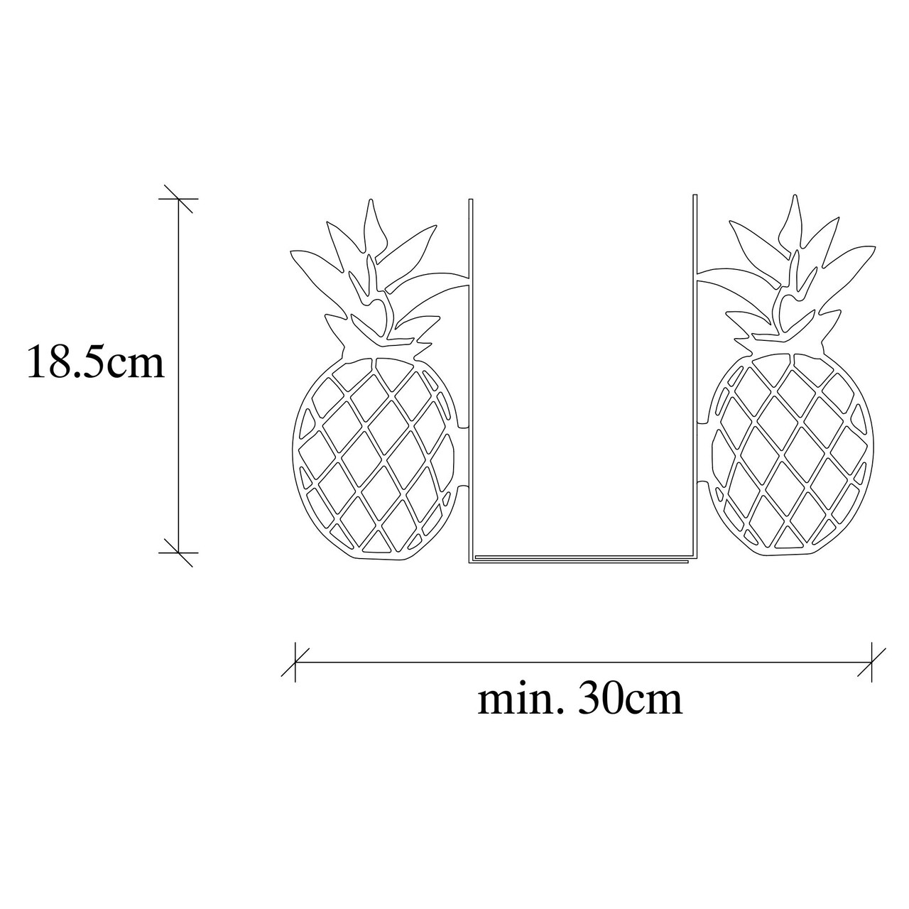 Opritor de carti, Kitap tutucu 14, 30x12x18.5 cm, Metal, Alb