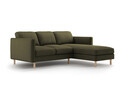 Coltar dreapta 3 locuri, Eden, Micadoni, 223x150x90 cm, catifea, verde muschi melanj