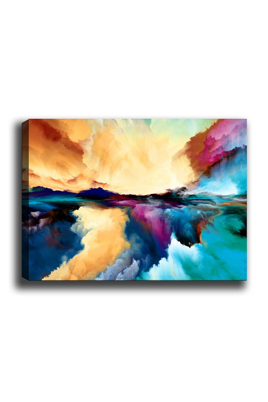 Tablou decorativ, Kanvas Tablo (70 x 100), Cadru: 100% LEMN (grosime: 3 cm), Multicolor - view 2