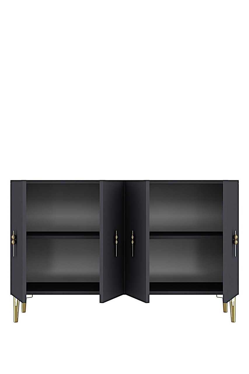 Consola, Hanah Home, Salkım 120, 120x79x32 cm, Antracit / Aur - view 6