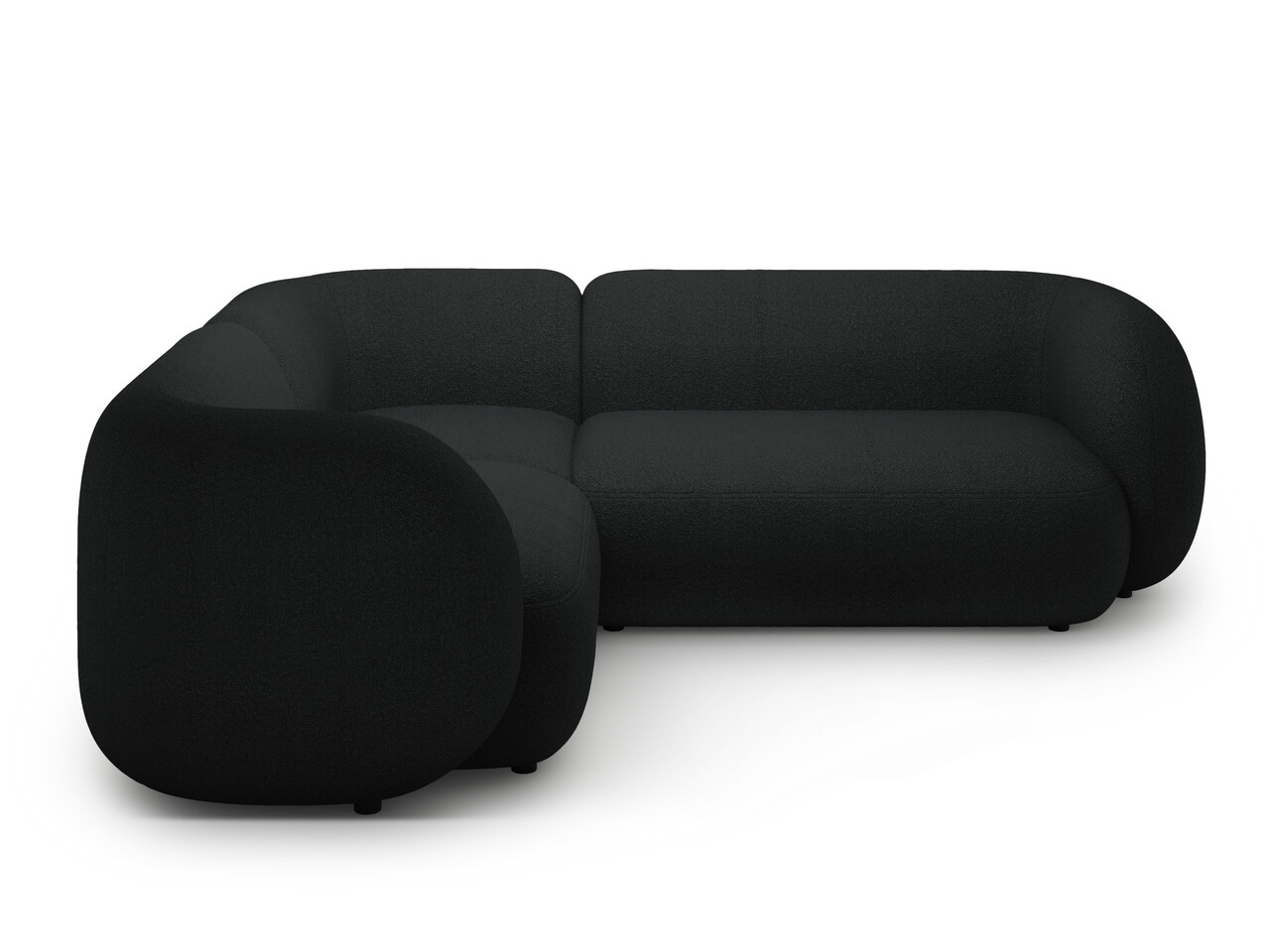 Coltar stanga 4 locuri, Kate, Micadoni, 252x220x76 cm, tesatura boucle, negru - 1 | YEO