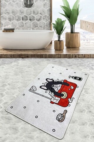 Covoraș de baie, chilai, dogs shower djt (80 x 100), 80x100 cm, poliester, multicolor