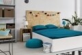 Lenjerie de pat dubla King Size, Heinner Blue, 100% bumbac organic, 4 piese, albastru